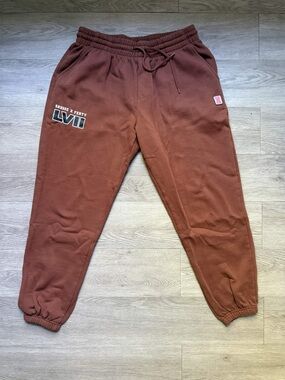 Savage X Fenty Super Bowl LVII Brown Fleece Joggers Size L Unisex